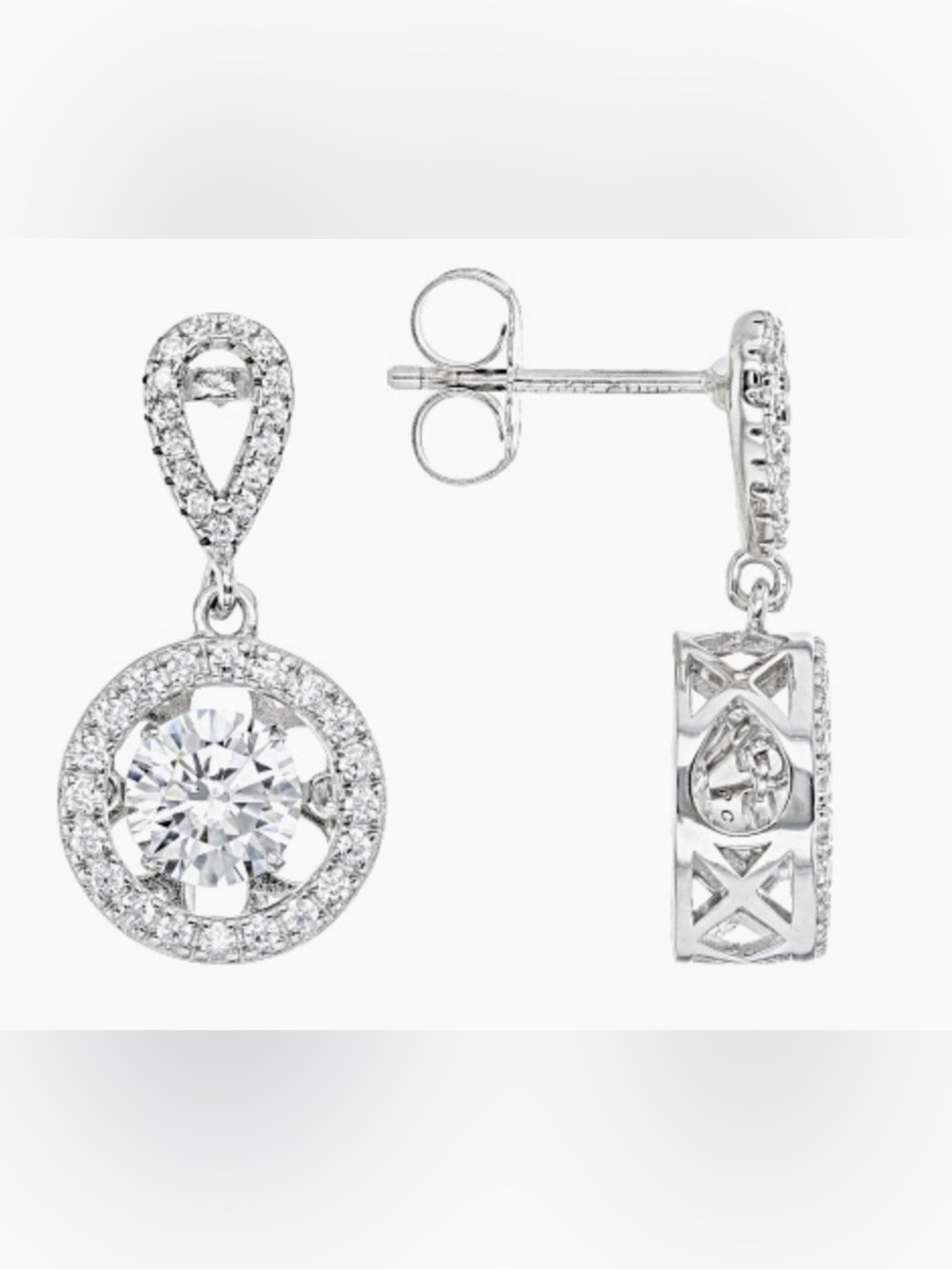 🌸JTV13 - Bella Luce White Cubic Zirconia DANCING Earrings ⚪️🛍️